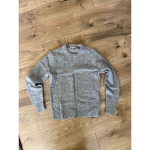 ALEX MILL S Wool Alpaca Grey Speckled Crewneck Sweater Pullover Crewneck Knit